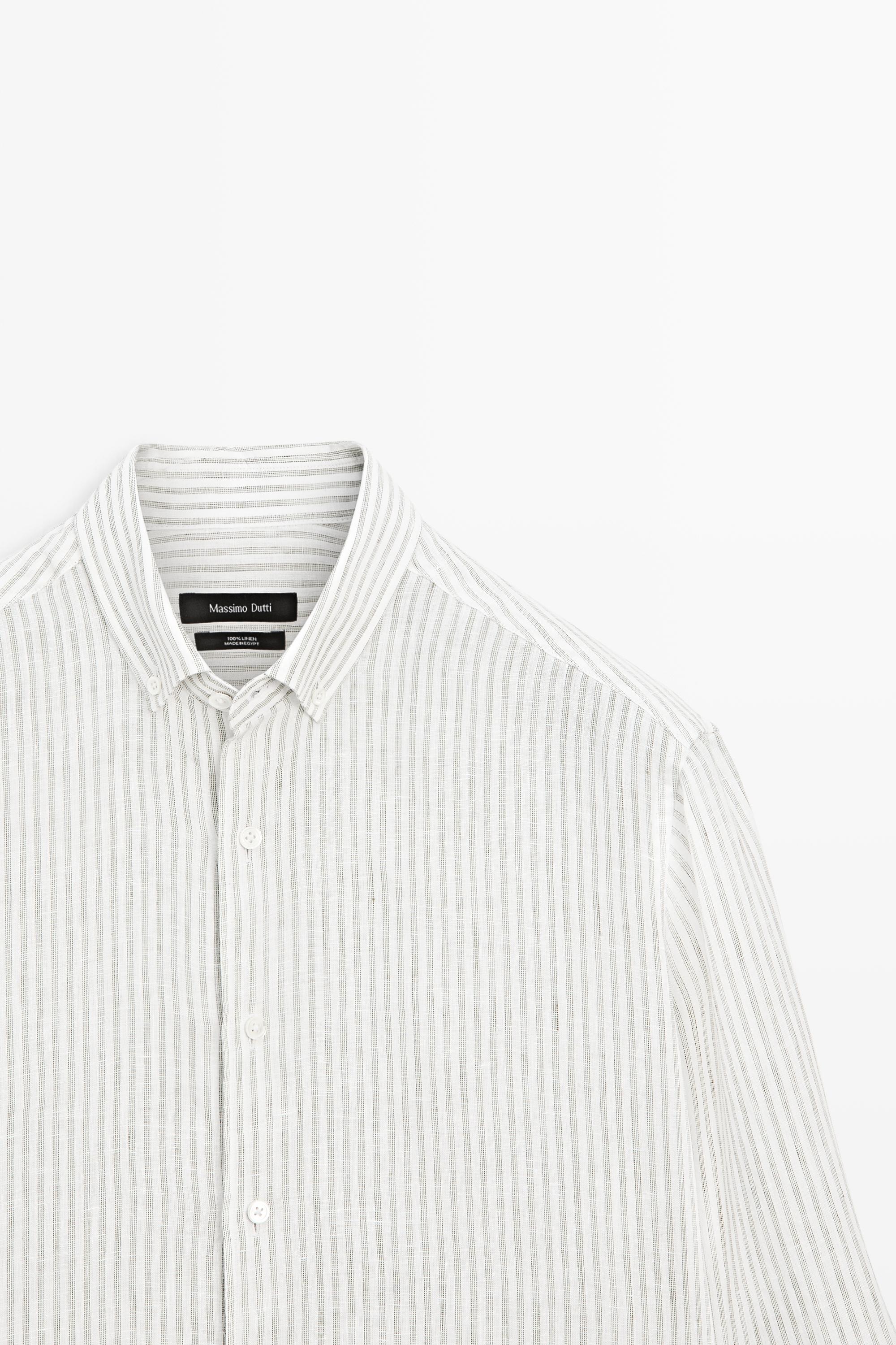 Chemise slim milleraies 100 % lin